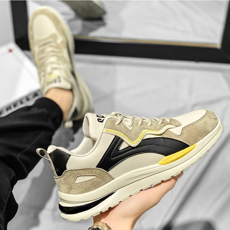 Men's Sneakers - Lace Up Colour Block - Chunky Sole Casual Shoe