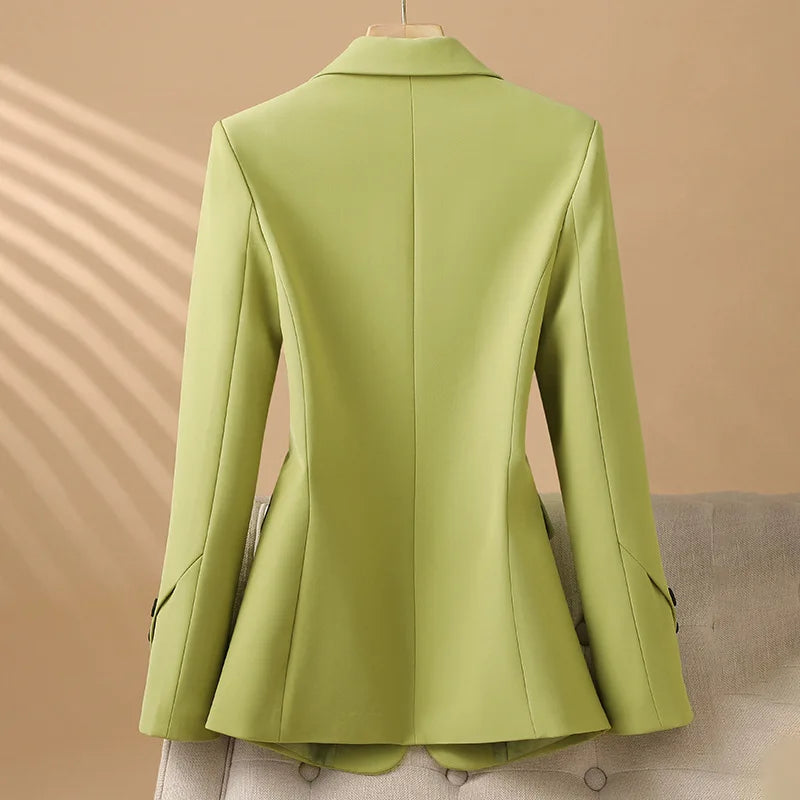 Women's Blazer - Fitted Single-Breasted Notch Lapel with Flap Pockets