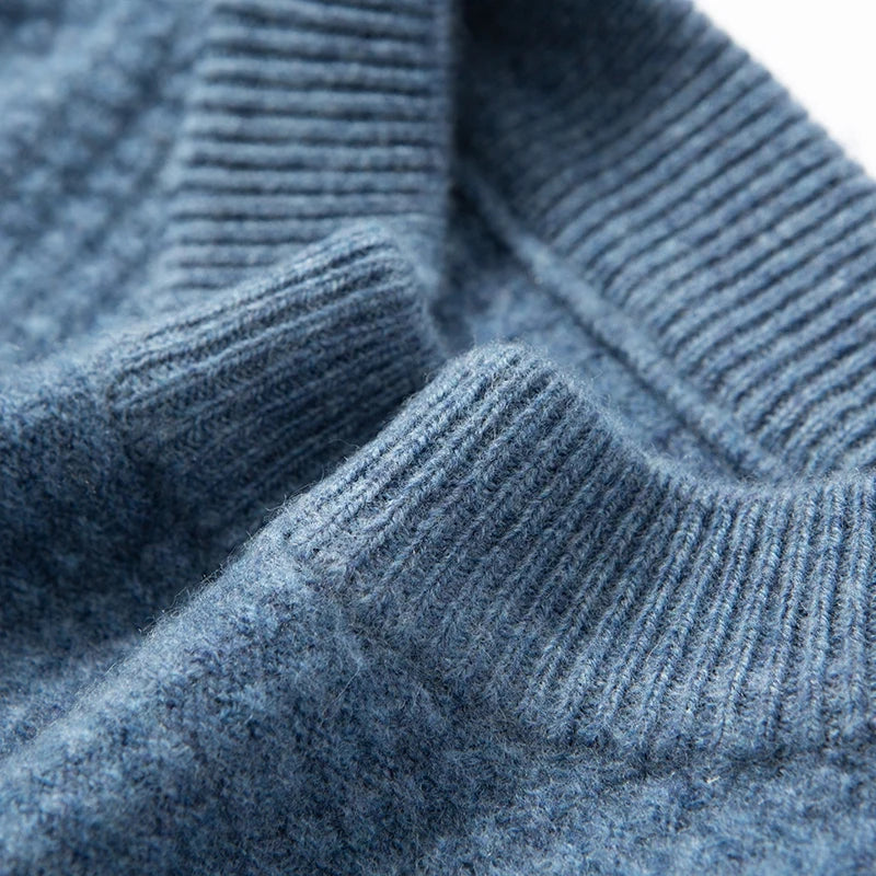 Men's Knit Jumper - Crew Neck Long Sleeve Stripe Pattern