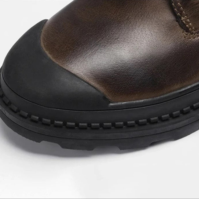 Men’s Lace Up Boots with Side Zip and Chunky Sole