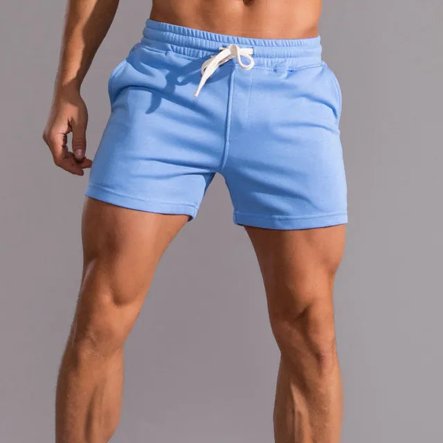 Men's Athletic Shorts - Elasticated Drawstring Waist Side Pockets
