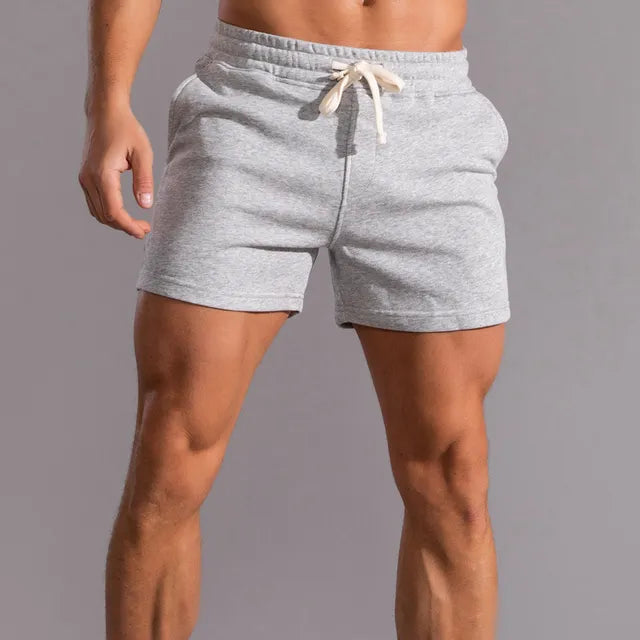 Men's Athletic Shorts - Elasticated Drawstring Waist Side Pockets