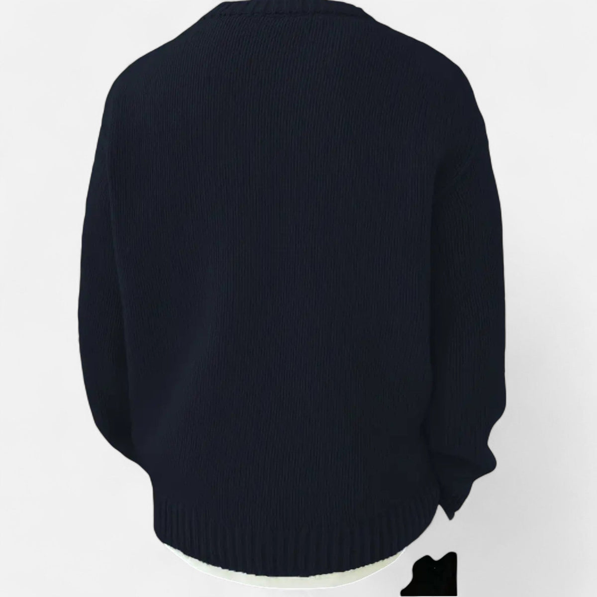 Men's Crew Neck Jumper - Long Sleeve - Ribbed Cuffs and Hem