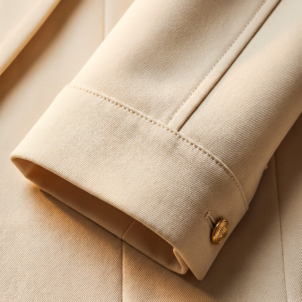 Women's Blazer - Single Breasted Belted Jacket with Gold Button Detail and Patch Pockets