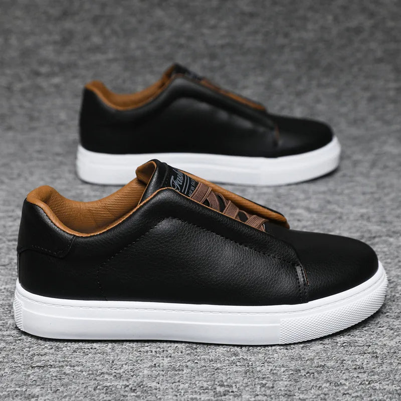 Men's Slip-On Low-Top Sneakers with Elastic Panels