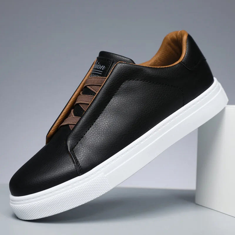 Men's Slip-On Low-Top Sneakers with Elastic Panels