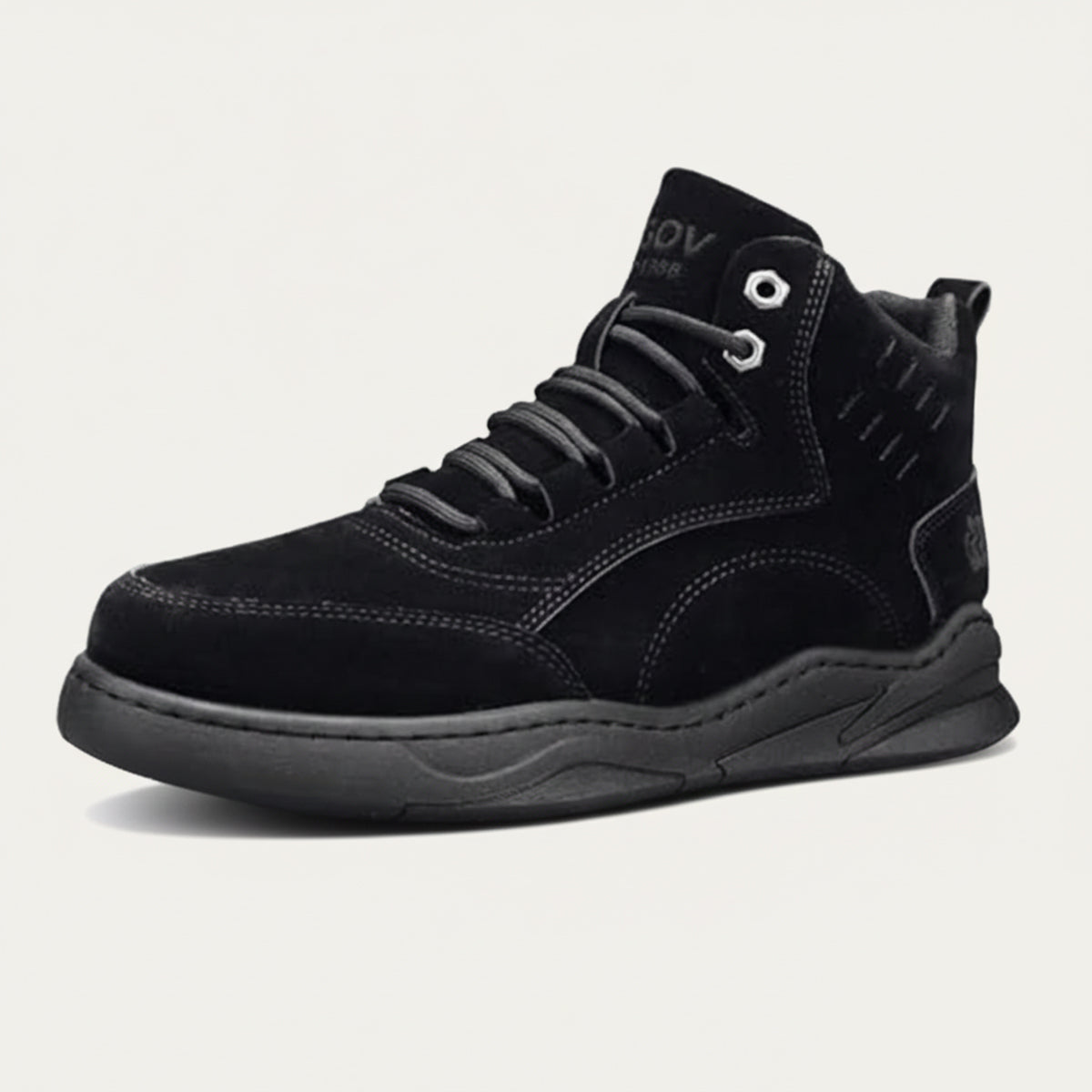 Men's High Tops - Lace Up Sneakers with Padded Collar - Perforated Panel and Chunky Sole