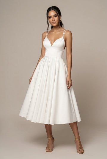 Women's Halter V-Neck Strappy Back Midi Dress