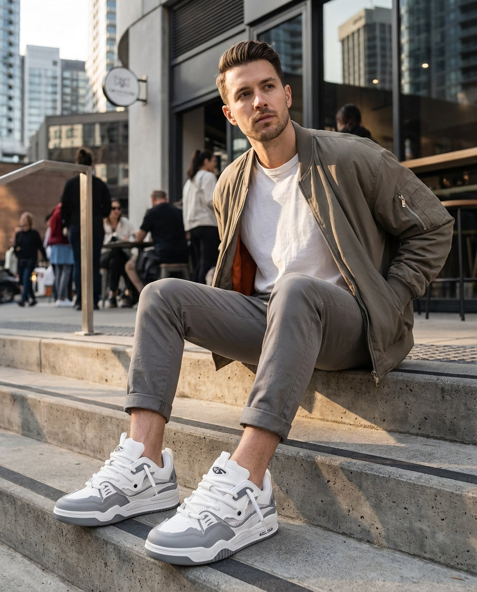 Men's Low Top Chunky Sole Basketball Sneakers - Lace Up