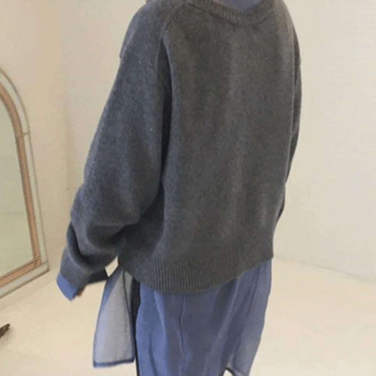 Women's Knit Cardigan - V-Neck - Button Front - Oversized - Ribbed Cuff and Hem