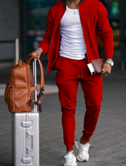 Men's Two Piece Tracksuit Set - Bomber Jacket and Jogger Pants