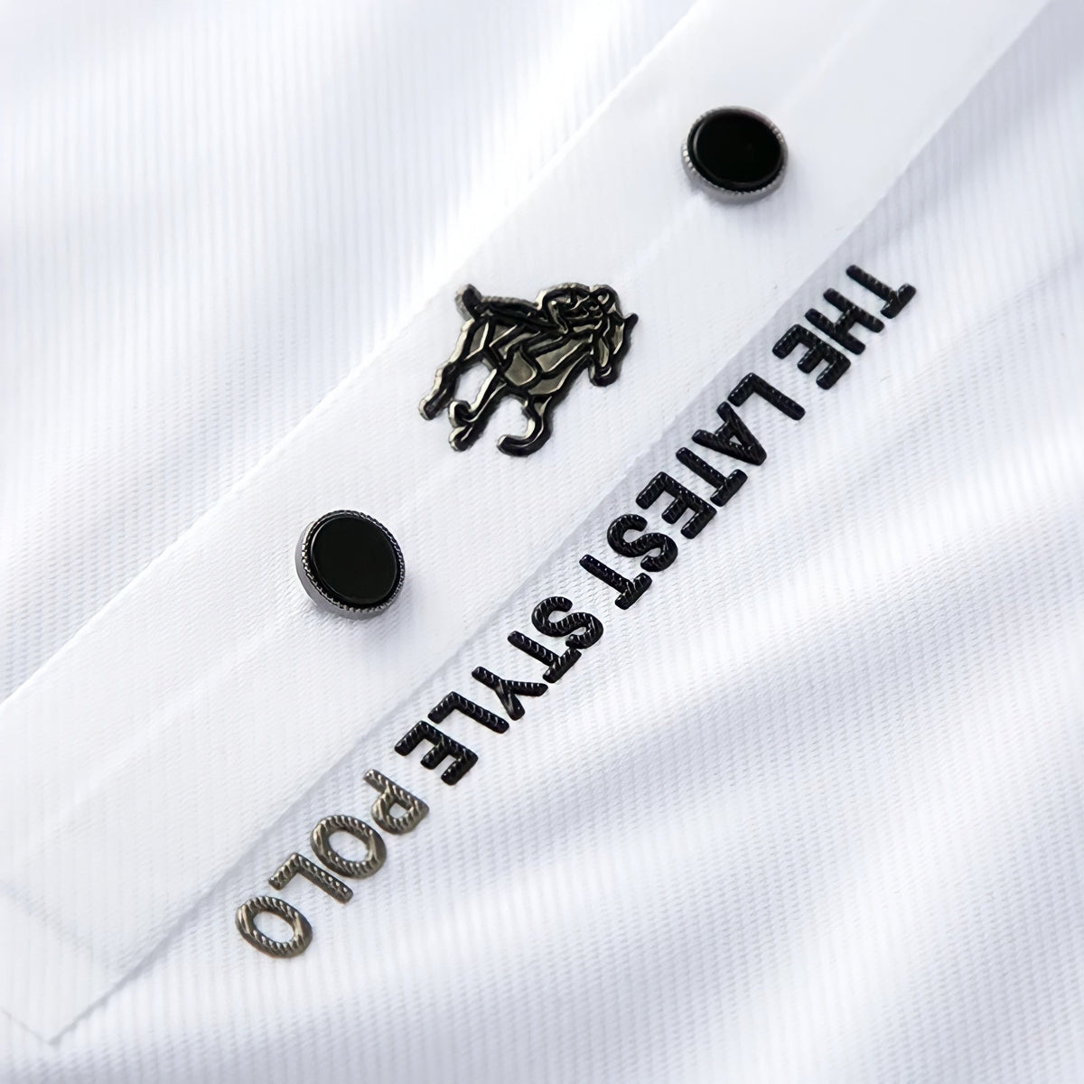Men’s Modern Polo Shirt – Textured Stretch Button Detail Casual Fit