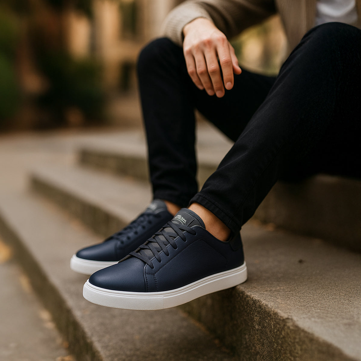 Men's Slip-On Low-Top Sneakers with Elastic Panels