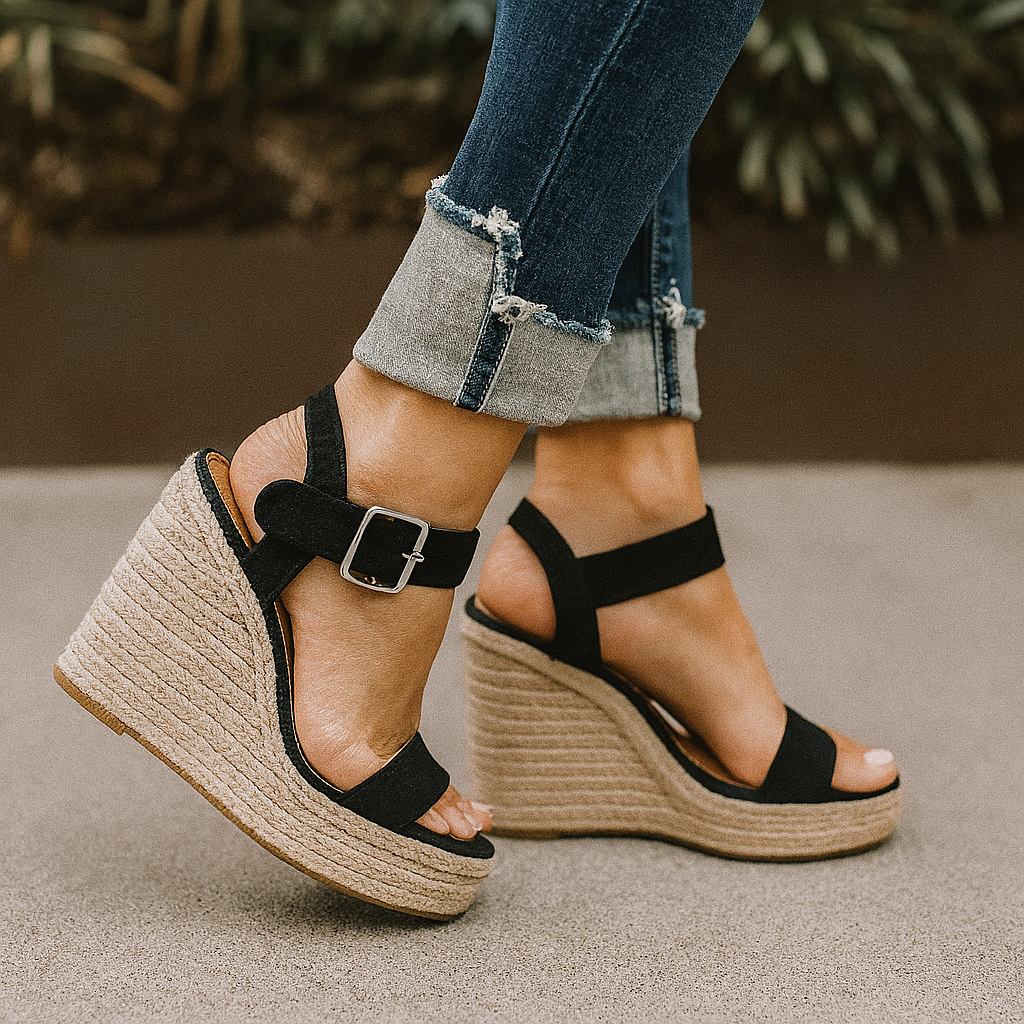 Women's Espadrille Wedges - Ankle Strap Platform Sandals