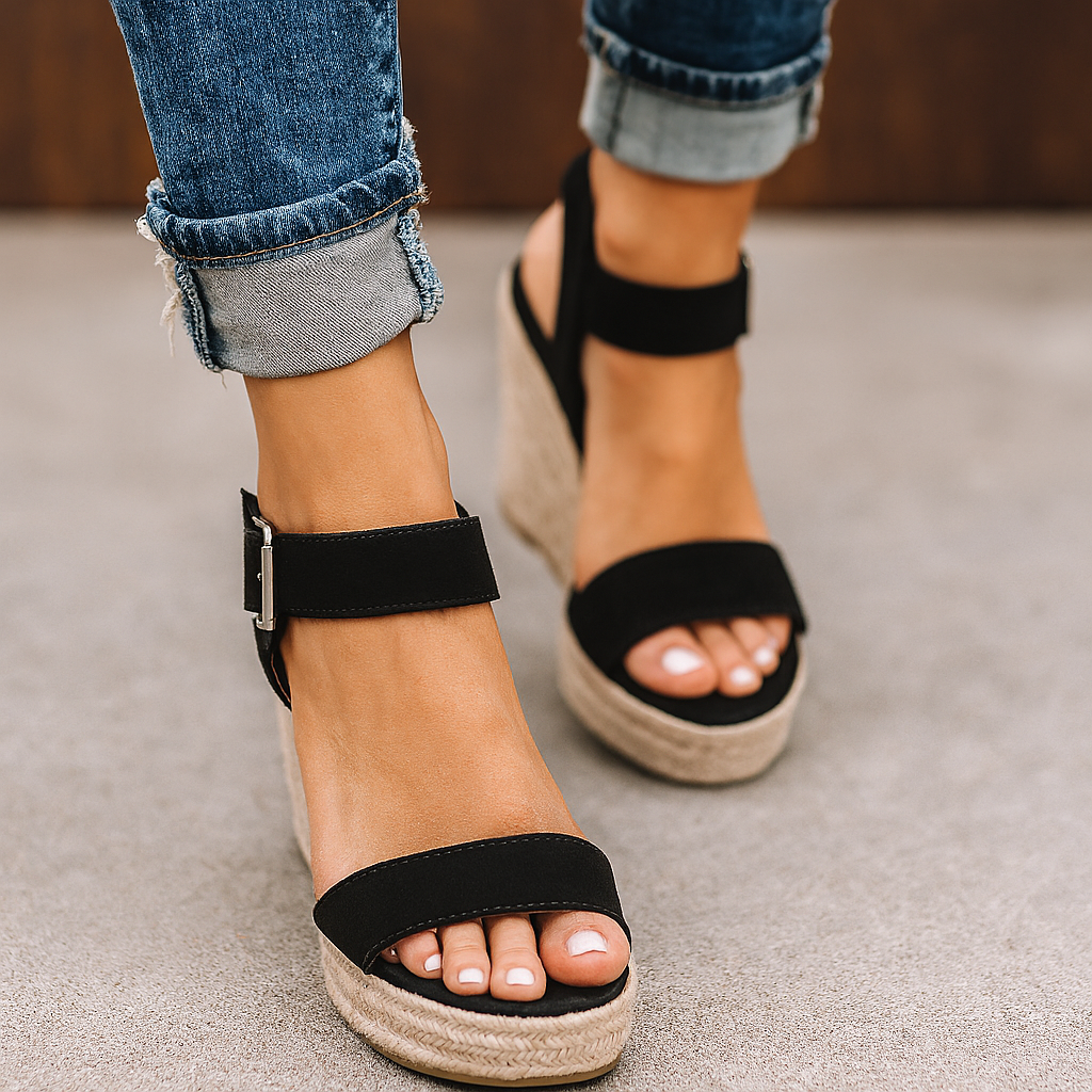 Women's Espadrille Wedges - Ankle Strap Platform Sandals